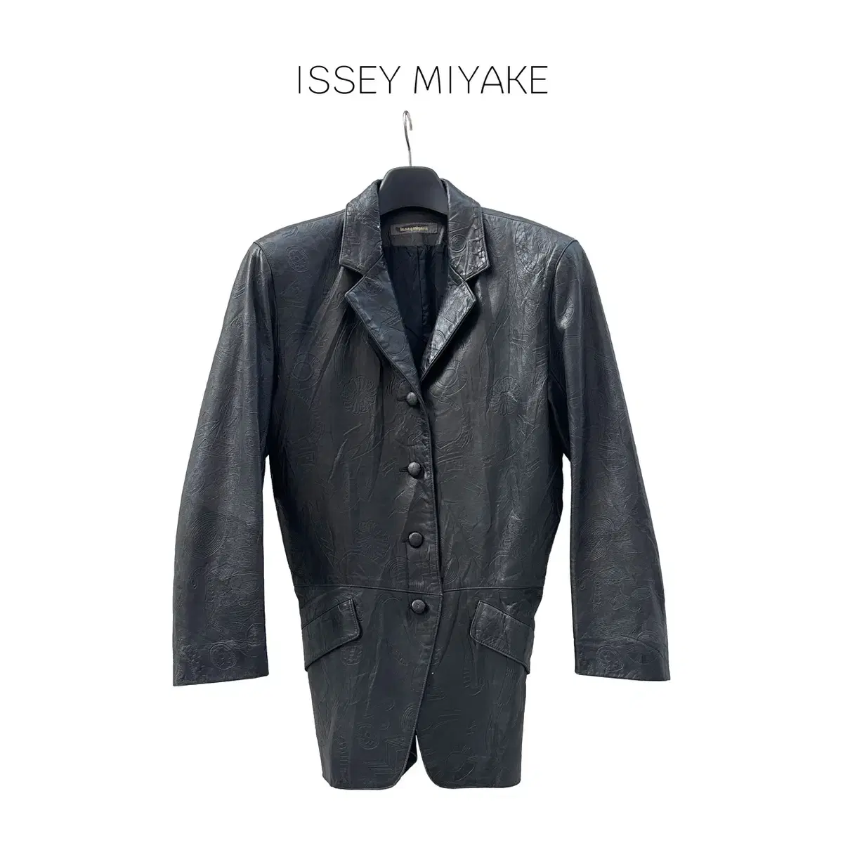 issey miyake 이세이미야케 80s brush label 레더자켓